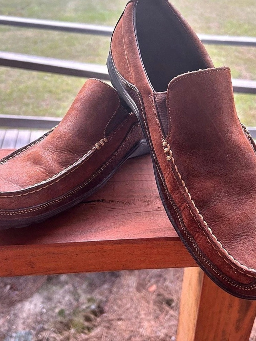 Cole Haan Men's Brown Leather Slip-On Loafer Moc Toe US 10.5 M C04858